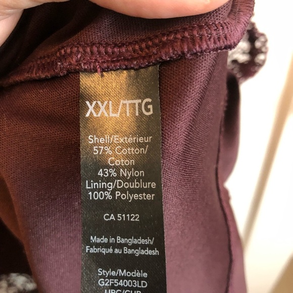 G21 - xxl burgundy lace sleeveless top/ blouse- can be worn with leggings- used - Picture 6 of 7